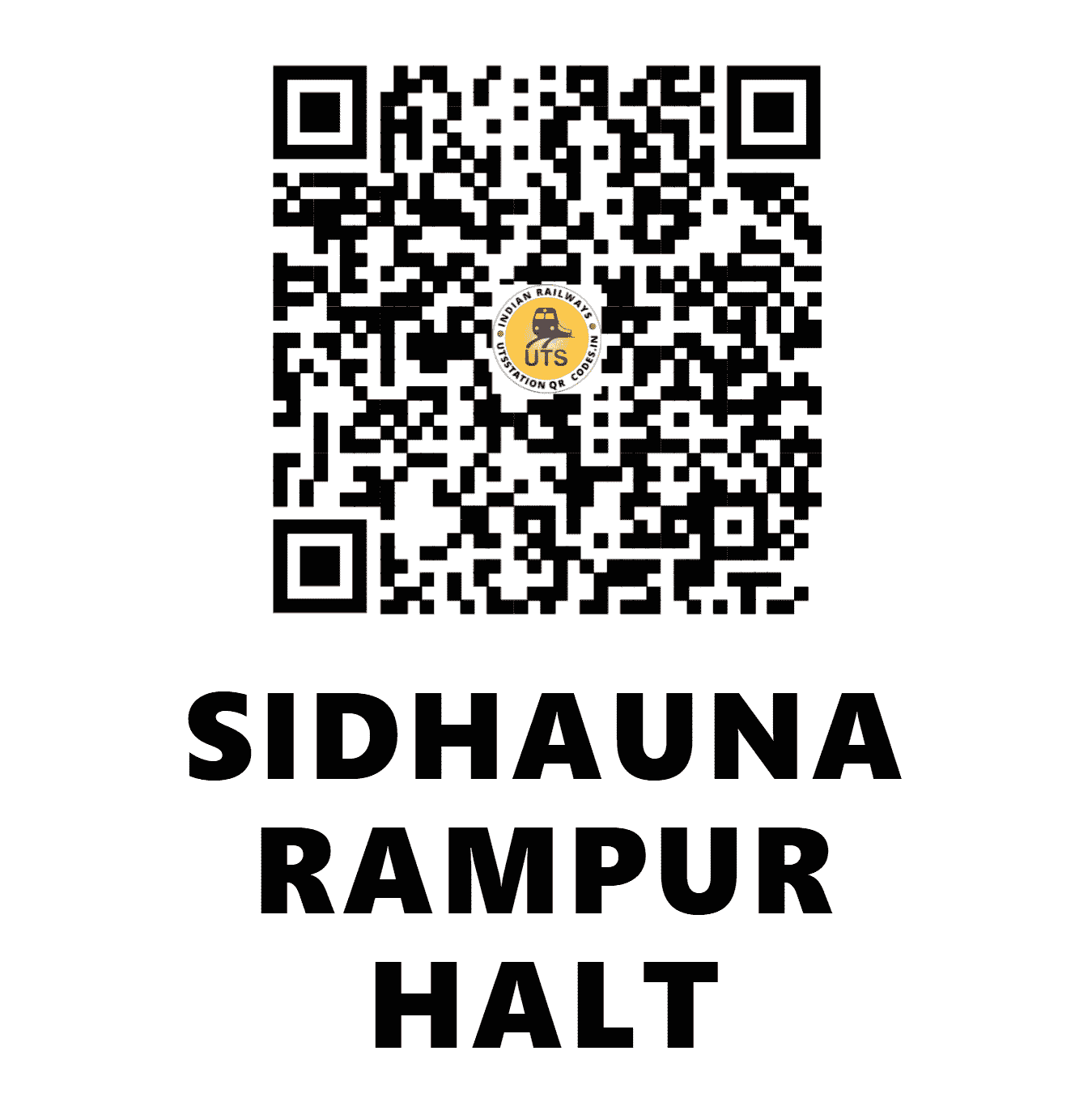 UTS QR Code for SIDHAUNA RAMPUR HALT - SARR (NE - UTTAR PRADESH)